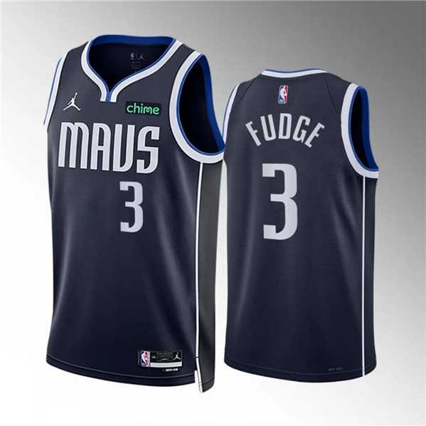 Men%27s Dallas Mavericks #3 Alex Fudge Navy Statement Edition Stitched Basketball Jersey Dzhi->college and high school->NBA Jersey